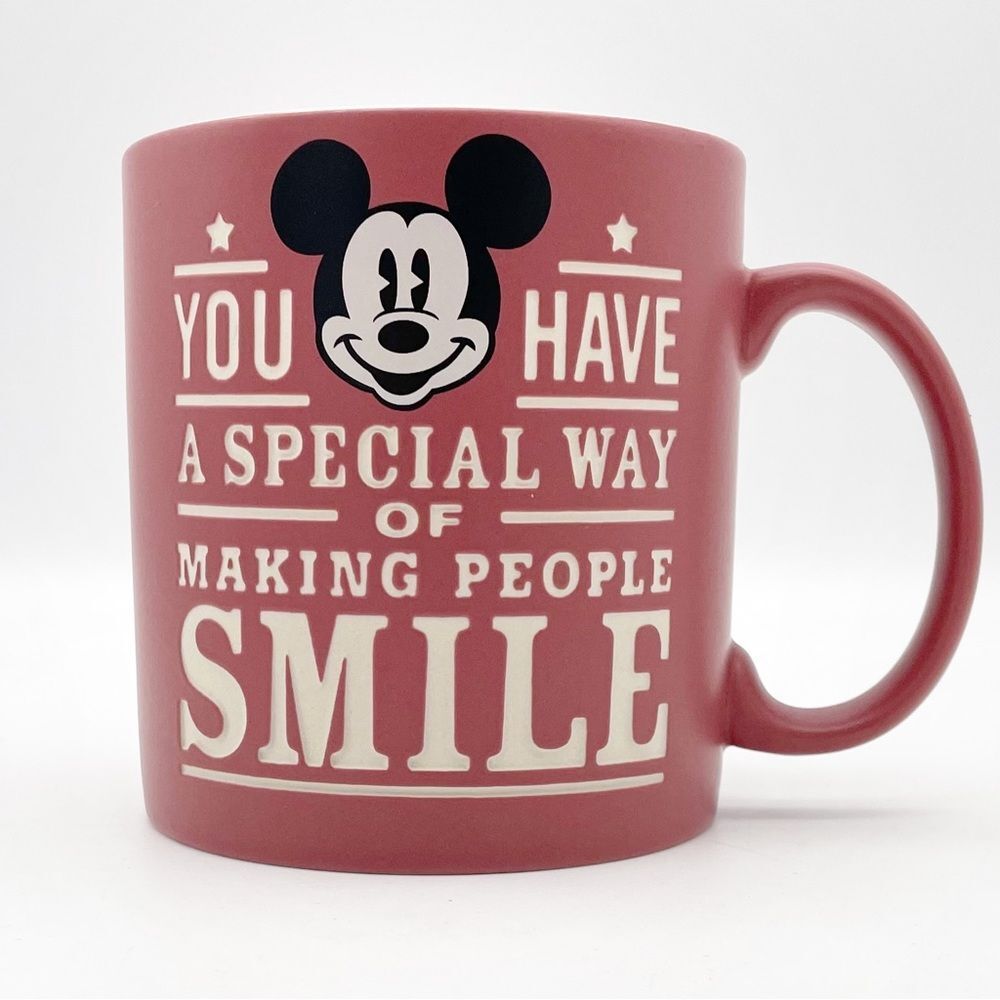 Disney Parks Mickey Mouse Mug Rose Stoneware Smile Oversized Coffee Mug Souvenir